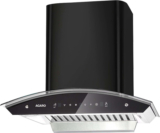 AGARO Elite 60 cm 1200 m3/hr Auto-Clean curved glass Kitchen Hood Auto Clean Wall Mounted Black 1200 CMH Chimney