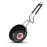 LAZYwindow® Iron Hata Utensils Thalippu Karandi for Induction Stove Tadka Pan with Induction Base Flat Heavy Base Steel Handle