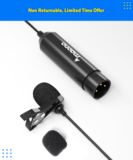 MAONO AU-XLR10 XLR Collar Lavalier Microphone, Condenser Clip-on Mic for Audio Mixer, Recording Studio, YouTube Microphone