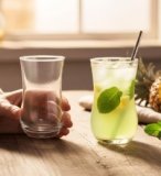Yera Prima Zest Water/Juice/Cocktail Glasses- 240 ml Each -Set of 4 pcs Transparent | Hot & Cold Drinks, Juice, Cocktail, Milkshake, Smoothie | Ideal for Home, Party, Restaurant, Gifting