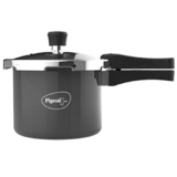 Pigeon By Stovekraft Hard Anodised Pressure Cooker With Outer Lid Induction And Gas Stove Compatible 3 Litre Capacity For Healthy Cooking (Black)
