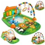 Lifelong Jungle Piano Playgym | Musical Mat with Lights, Hanging Toys| Soft Tummy Time, Crawling Play Mat, Motor Skills Development| Kick & Play Piano Fitness Rack (0–24 Months, 6 Month Warranty)