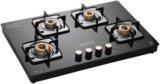 Lifelong HobTop with Toughened Glass Top | High-Efficiency Burners & Anti-Skid Legs Glass Manual Hob(4 Burners)