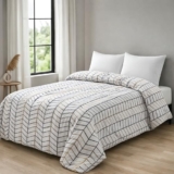 Zinnia Ultra Soft Microfibre Printed Comforter | (Print – Designer) (VINTRO Blue Beige and Blue)
