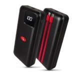 Eveready Ultima Power Bank PB11 with Built-in-Cables 20,000 mAh, 22.5W Fast Charging, Multiple Ports & Universal Compatibility, TypeC Input & Output, Digital Battery Indicator, Overcharging Protection