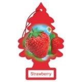 Little Trees Strawberry Air Freshener (Pack of 3) | Sweet Fruity Fragrance | Iconic Tree Hanging Design | For Car, Home, Wardrobe | Imported from USA