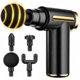 TP MAX Mini Massage Gun for Muscle Relaxation | Portable Deep Tissue Percussion Massager with 4 Interchangeable Massage Heads | Handheld Electric Muscle Massager for Body | Back, Legs, Arms & Neck (Gun Massager)