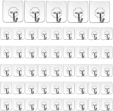 Xbey Adhesive Plastic Wall Hooks Hangers For Hanging Robe, Coat, Towel, Keys, Bags Hook 50(Pack Of 50)