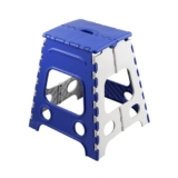 Markwell 18 Inches Plastic Super Strong Adjustable Portable Folding Step Stool For Adults And Kids, Kitchen Stepping Stools – Made In India (Blue – White)