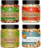 Nature Purify Dry Fruit Combo (Almond + Cashew + Raisins + Apricot) – 200gm Each Almonds, Cashews, Raisins, Apricots(4 x 200 g)