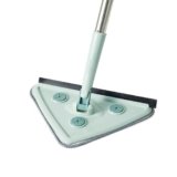 Suzec Rotatable Triangle Mop With Long Handle | Microfiber Floor Cleaning Brush | Glass Wiper Window Cleaner, Car Glass Scraper | Dust Mop