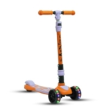 Koxtons Scooter for Kids 6-12 with LED Wheels – Adjustable Height, Foldable Skate Scooter, No Assembly Required – Safe & Durable, Ideal for Boys & Girls, Up to 60kg | AzureOrange