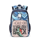 Gear Frolic 19″/24L Large Water Resistant School Bag/Casual Backpack/Daypack/Laptop Bag for Boys/Girls (Blue – Cream)