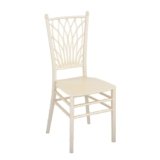 Nilkamal Glam Plastic Chair | Set of 2 | Royal Look with Balanced Posture Support | for Living Room, Dining Room, Garden, Cafes, Balconies, Weddings & Events | Steel Pearl White