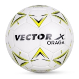 Vector X 32 Panel Oraga Embossed Pu Thermofused Indoor/Outdoor Futsal Football With Latyex Bladder, White-Yellow, Size 4, Suitable For Match And Training For Adut And Kids 10-14 Years