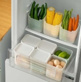 Clazkit Fridge Storage Boxes With Lid (Pack Of 6) – 1200 Ml Plastic Food Storage Containers, White | Freezer & Refrigerator Organizers | Kitchen Storage Set | Home Kitchen Accessories