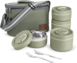 Sanjeev Kapoor By Classic Essentials Luscious Microwave, Insulated Tiffin Set With Bag &Cutlery 4 Containers Lunch Box(2000 Ml, Thermoware)
