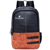 F5 SmartTech 20L Small Faux Leather Water Resistant Anti Theft Laptop Backpack for 16 Inch Laptop/Backpack for Men/Women (Navy)