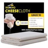 Sufaniq Cheesecloth Grade 90 ‘ 1 Sq Yard Unbleached 100% Cotton Fabric Reusable Ultra Fine Muslin Cloth for Straining,Cooking,Cheesemaking,Baking,5 x 10 x 0.5 Centimeters,Beige