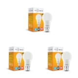 wipro Garnet 10W LED Bulb for Home & Office |Cool Day White (6500K) | B22 Base|220 degree Light coverage |4Kv Surge Protection |400V High Voltage Protection |Energy Efficient | Pack of 3