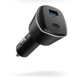 Spigen Max 30W(12w+12w When Using Both Port) Fast Car Charger Adapter, Budget-Friendly, Dual Port(Type-C, Type-A) for iPhone 17/16/15/14 Series, Galaxy S25/24/23, Earbuds & More
