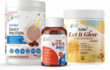 Fytika Daily Protein Chocolate-4 00G + Vita 365 -60 Tabs + Let It Glow Fruit Punch-200G Protein Blends(600 G, Chocolate)