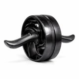 Amazon Basics Ab Roller with Non-Slip Handles | Wheel Exercise Equipment for Core Strengthening | Compact & Portable | for Men and Women | Black | 34 x 45.6 x 16.3 cm