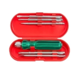 Spartan Bs-01 5-In-1 Pc Screw Driver Kit With 2 Flat Blades, 2 Phillips Head, 1 Round Poker Bar For Home Use/For Multipurpose Application (S-6, Green)