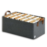 BTfash Foldable Clothes Storage Baskets with Handles | Fabric Storage Organizer Boxes for Wardrobe, Sarees, Shirts, Books, Toys, Stationery, Documents, Blankets, Under Bed & Closet Use Pack of – 1