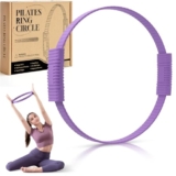 Krightlink Pilates Ring Circle, 14″ Magic Circle Pilates Rings for Focusing on Toning Inner Thighs, Arms, and Core, Fitness Exercise Ring Workout Ring for Yoga and Pilates (Purple)