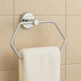 Boniry Stainless Steel Towel Holder & Napkin Holder, Bathroom Accessories – Durable Wall Mounted Towel Hanger for Bathroom, Modern Design Towel Rack for Home (Pack of 2, Hexagon)