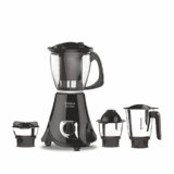 Vidiem Eva Elite Mixer Grinder 710 A, 750W with 4 Jars (1 Juicer + 3 Leakproof Jars) | Self-Locking Jars | ARIA Cool Tec Motor | Dynamically Balanced Blades | 5-Year Motor Warranty | Black