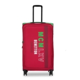 UNITED COLORS OF BENETTON Topaz Unisex Polyester Soft Luggage – Red, 69CM Mid Trolley Bag
