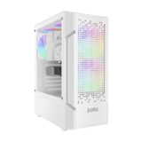 GAMDIAS Aura GC7 WH – Compact MESH RGB MID-Tower CASE/Gaming Cabinet |White| 3 Built-in 120mm ARGB Fans, Supports Mini-ITX, Micro-ATX, and ATX, Supports air Coolers