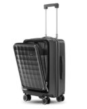 SNITCH Rubik Laptop Cabin Size Grey Polycarbonate Hard Travel Suitcase – Trolley Bag Small & Luggage with 8 Wheels, Premium Lock, Laptop Compartment & Free Shoe Bag