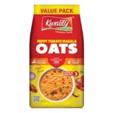 Kwality Peppy Tomato Masala Oats 400g | Healthy Breakfast | High Fiber & Protein | Ready-to-Cook | Spicy Flavor