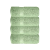 Sulfar 100% Combed Cotton, Quick Drying Highly Absorbent, Luxury Hand Towel Set (Pack of 4, 40 X 70 cm) Nature Green