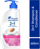 Head & Shoulders Smooth And Silky 2-In-1 Anti-Dandruff Shampoo + Conditioner For Dry, Frizzy Hair(650 Ml)