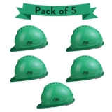 Allen Cooper Industrial Safety Helmet Sh-702, Shell With Ventilation, Plastic Cradle With Manually Adjustable Headband – Green (Pack Of 5)