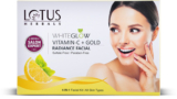 Lotus Herbals Whiteglow Vitamin C + Gold Radiance 4 In 1 Facial Kit|Helps Reduce Dark Spots(228 G)