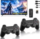 esportic 𝟏𝟓 𝐘𝐞𝐚𝐫 𝐖𝐚𝐫𝐫𝐚𝐧𝐭𝐲 Retro Game Stick Plug & Play 4K Video Game for TV | 21,000+ Classic Games 15 Emulators |HDMI | Two 2.4G Wireless Controllers | Gaming Console