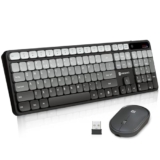 Portronics Key11 Combo Rechargeable Wireless Keyboard and Mouse Set, Bluetooth 5.3&2.4GHz Wireless,Type-C Fast Charging,Gradient Keys, Noiseless Typing, High Precision Mouse, for PC&Laptop(Grey)