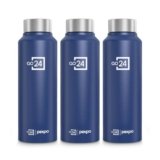 Go24 pexpo Stainless Steel Water Bottle Chromo Denim Blue 750ml