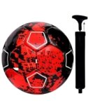 M S Enterprises CR-7 Football Training Ball with Pump Free Size 5, Rubber Moulded Design Practice Match Play, Durable Surface Outdoor Ground Grass Turf Use, All Ages Skill Development Sports Gear