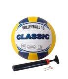 M.S ENTERPRISES Classic Volleyball Size 4 Standard with Pump Rubber, Moulded Design Practice Match Play Outdoor Indoor, Court Beach Training Use All Ages Sports Equipment