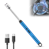 Glun® Rechargeable Plasma Arc Lighter, Usb Rechargeable, Flexible Neck Flameless Grill With Led Indicator, Candle, Gas & Bonfire Light Up Lighter With Safety Lock