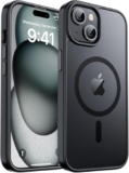 keeshar MagPro case for Apple iPhone 15 | MagSafe Compatible Protective Cover with Strong Magnetic Adsorption, Shockproof Armor, Scratch Resistant Polycarbonate Hard Back | Translucent Matte Black