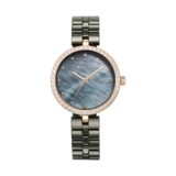 Titan Purple Ceramics Quartz Analog Mother Of Pearl Dial Green Ceramic Strap Watch For Women_95215Kc04
