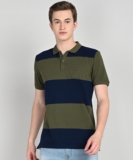 Louis Philippe Jeans Striped Men Polo Neck Multicolor T-Shirt
