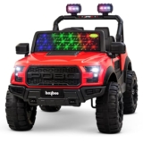 Baybee Bronco Battery Operated Electric Ride on Toy Jeep with RGB Windshield Light & Music for Kids, Boys, Girls, Baby Big Car to Drive, 3 to 8 Years, Red